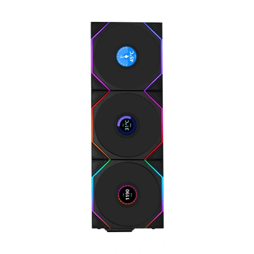Lian Li UNI Fan TL Wireless LCD ARGB 120mm Cabinet Fan, Triple Pack